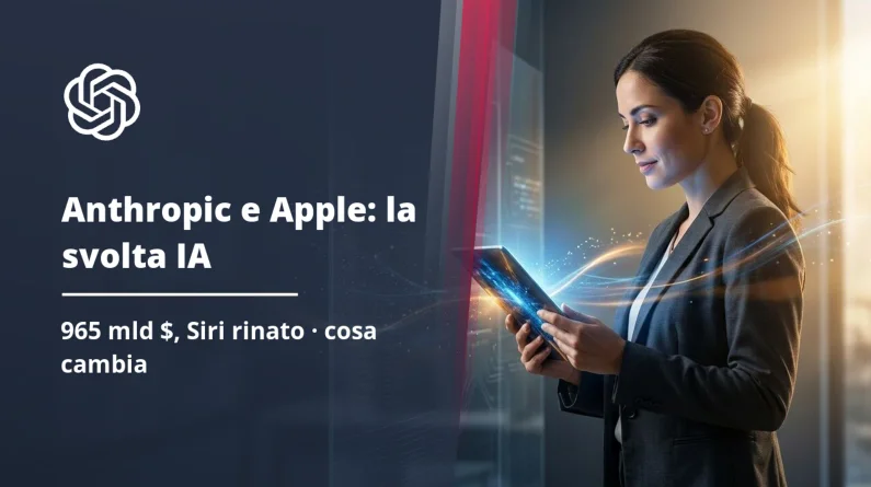 Anthropic a 965 mld $, Apple rifà Siri: cosa cambia davvero