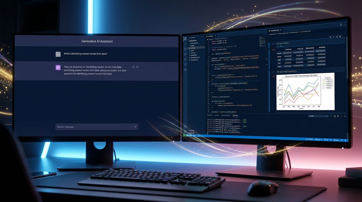 Comparaison entre une réponse opaque d'un LLM classique et l'exécution transparente du code Python dans ADA