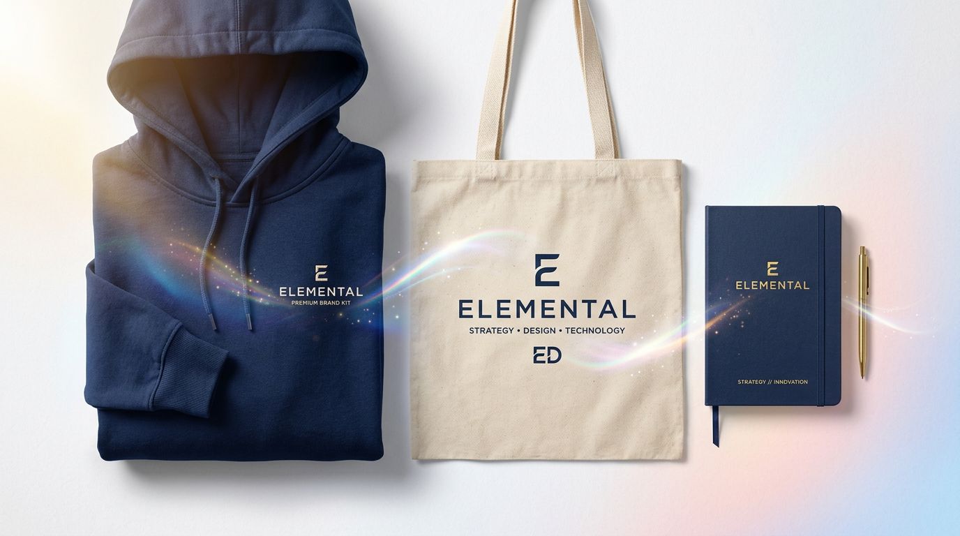 Kit de communication d'entreprise premium avec hoodie brodé et accessoires coordonnés