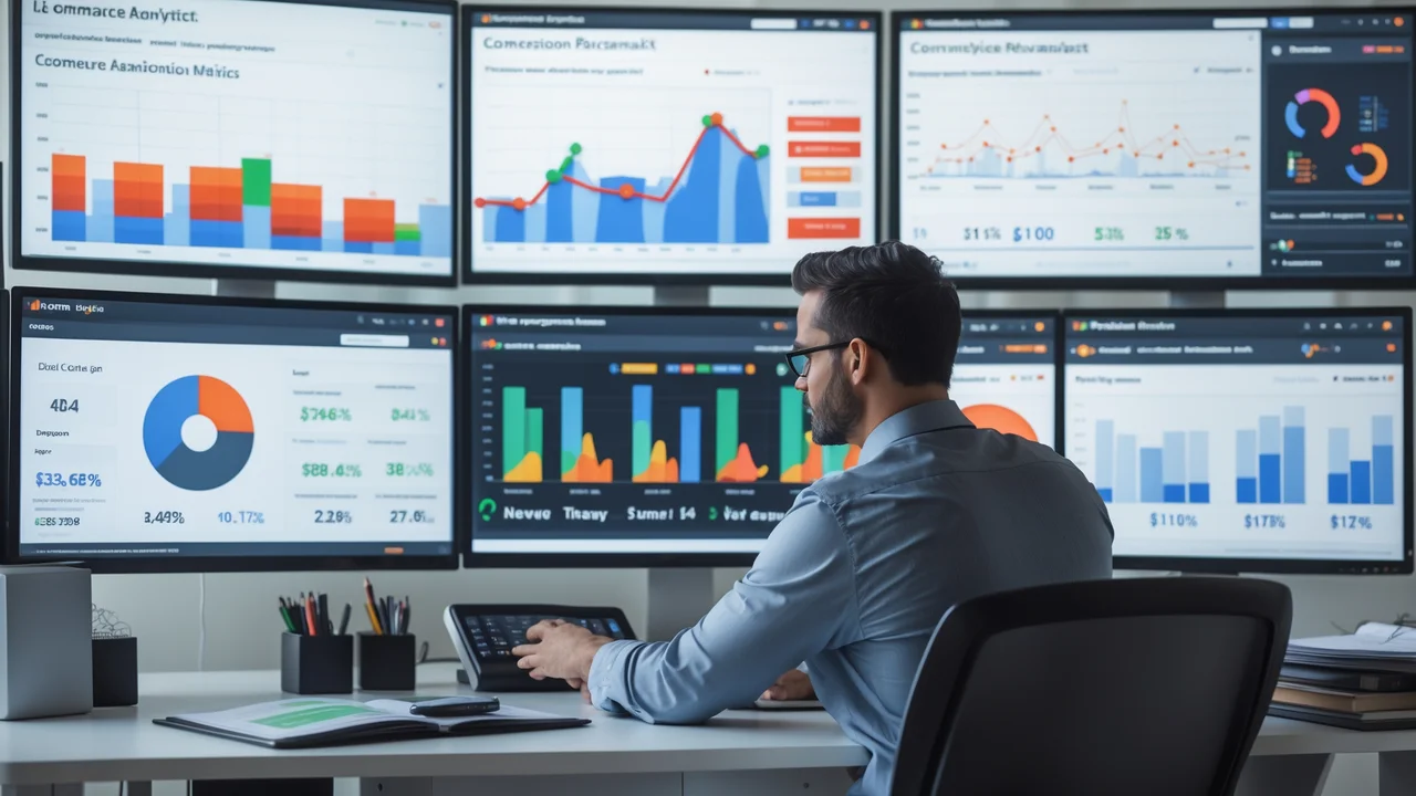 E-commerce site performance analysis with KPI dashboard