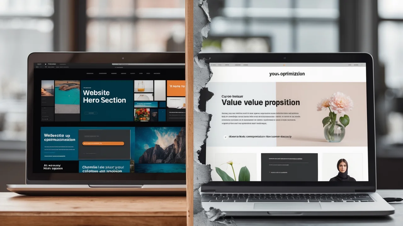 Example hero section transformation with clear value proposition