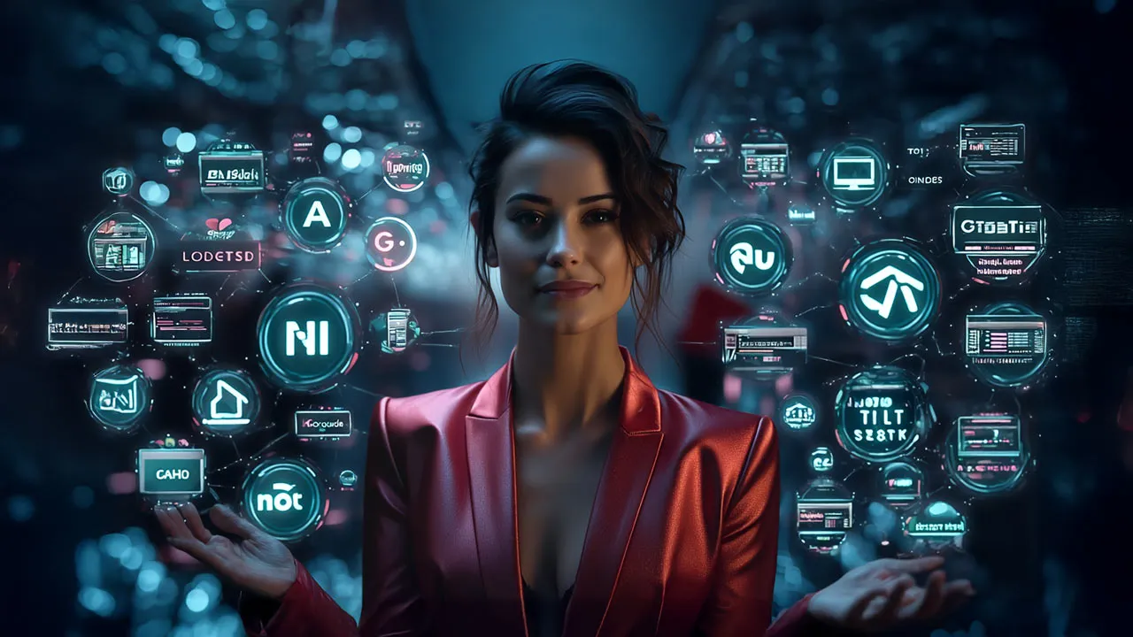Nova AI manipulating holographic interface connected with MCP tools ecosystem