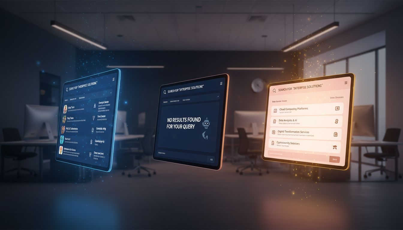 Page de résultats de recherche interne affichant des résultats non pertinents