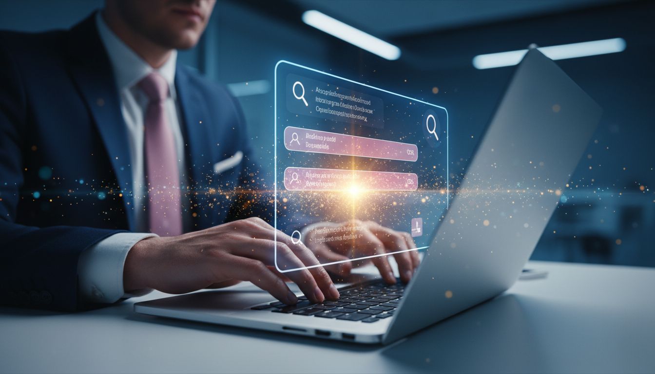 Développeur implémentant une barre de recherche intelligente avec autocomplétion IA