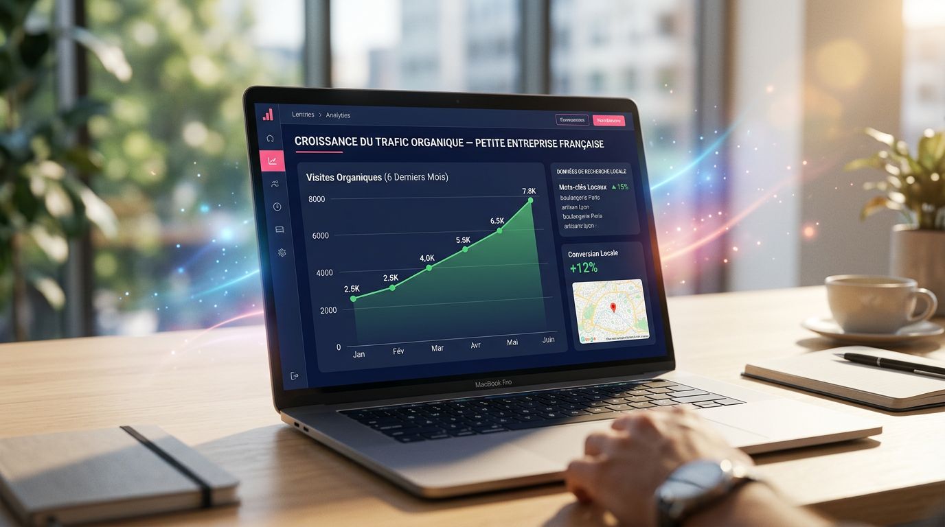 Boulangerie normande dans une ruelle sans panneau, métaphore d'un site web invisible sur Google