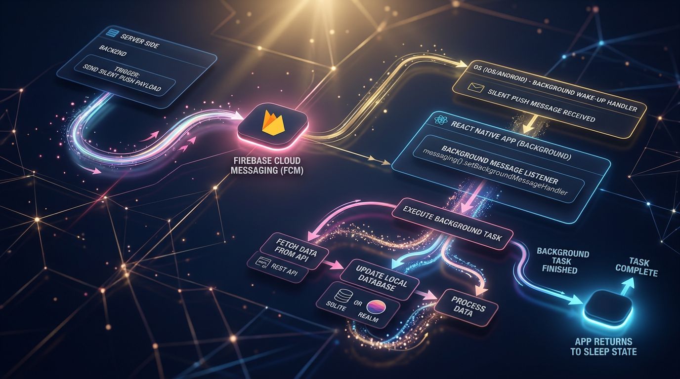React Native Architektur mit Silent Push Notifications zur Auslösung von Hintergrundaufgaben