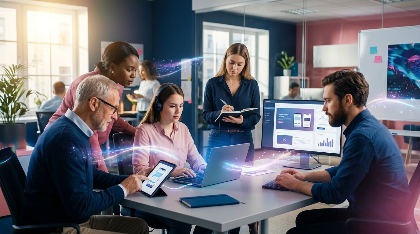 Une équipe web conduit des tests utilisateurs avec des participants aux profils variés