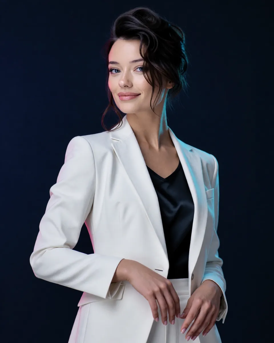 Nova, outfit: The white suit